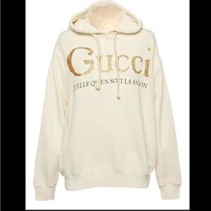 Gucci glitter-logo cotton hoodie
